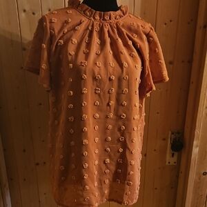 SHEIN Orange Textured Blouse